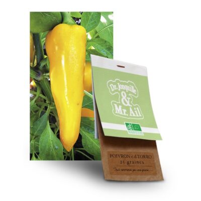graine de poivron jaune allongé bio - Dr. Jonquille & Mr. Ail