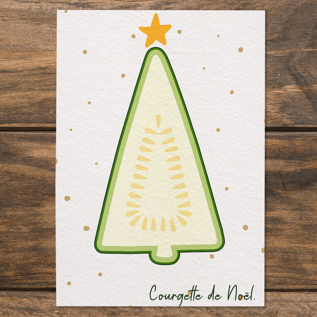 carte-courgette-de-noel Dr. Jonquille & Mr. Ail - carte Courgette de Noël
