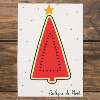 Dr. Jonquille & Mr. Ail - carte Pastèque de Noël