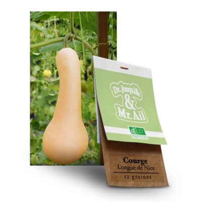 Graines BIO - Courge Musquée longue de Nice - Dr. Jonquille & Mr. Ail