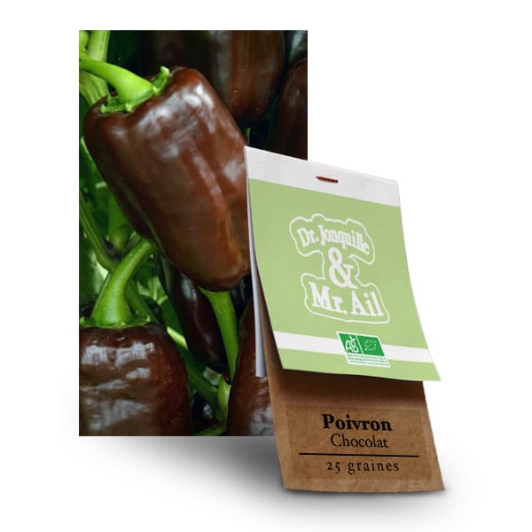 Graines bio Poivron - Chocolat Graines Bio - Poivron Chocolat - Dr. Jonquille & Mr. Ail