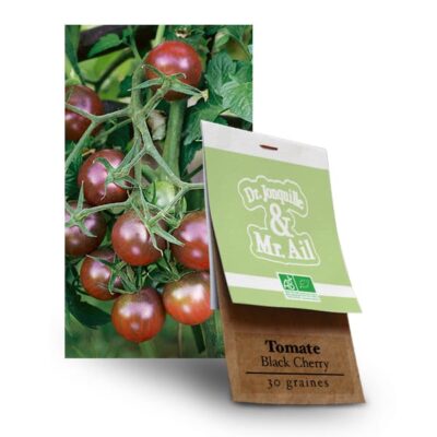 Graines bio Tomate Black Cherry - Dr. Jonquille & Mr. Ail