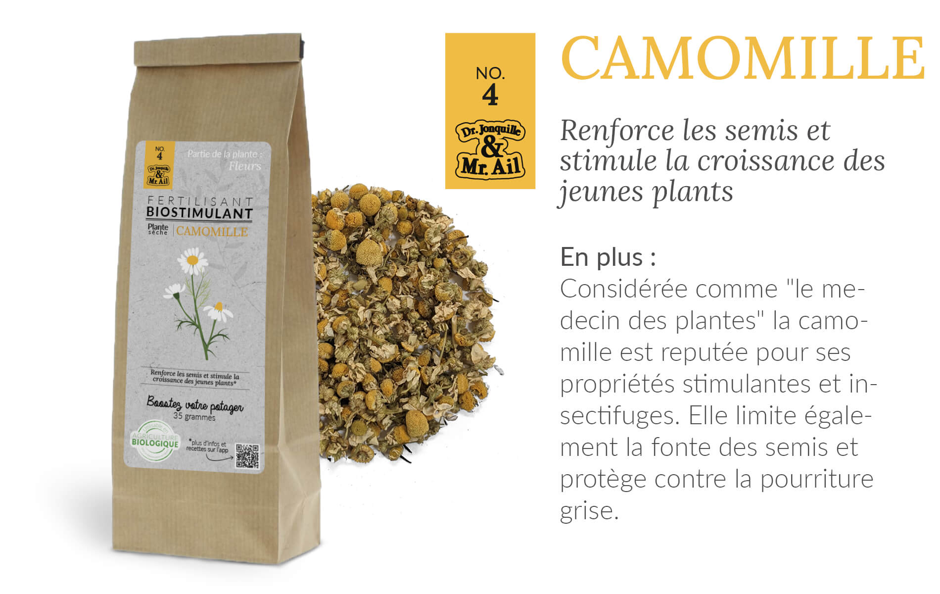Bienfaits biostimulants - camomille